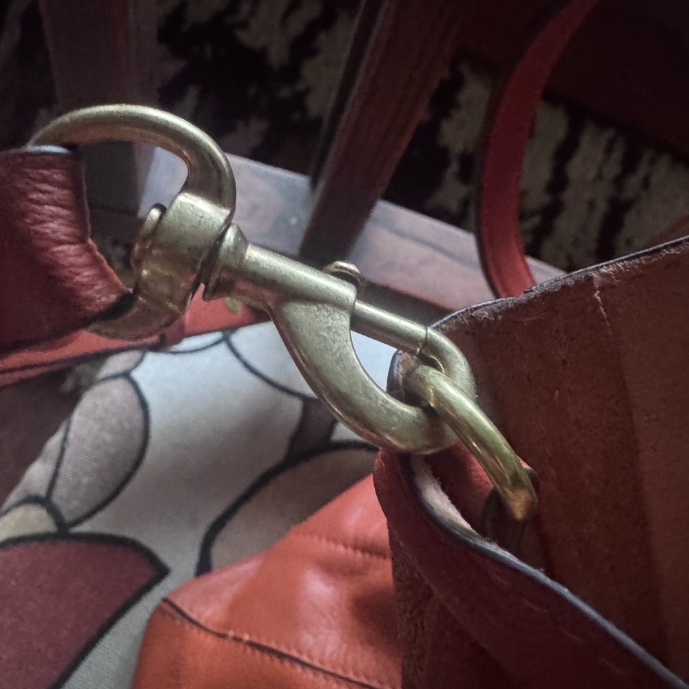 Lucky Brand slouchy leather shopper tote crossbody purse w/wristlet/wallet π€π§‘ - Picture 11 of 15